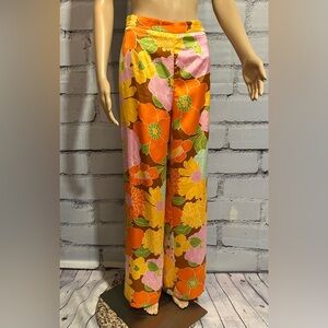 Forever 21 Floral Tropical Wide Leg Pants Size Small
